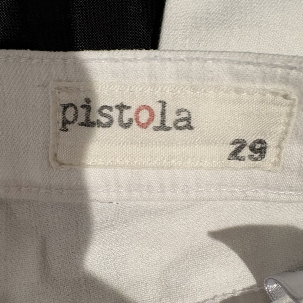 ♾️White Distressed Jeans Sz 29 Raw Hem Slim Straight Pistola♾️ - Picture 4 of 12